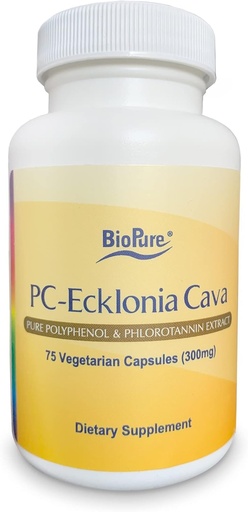 [BRSWKYQ5CYHRAHLI] BioPure PC-Ecklonia Cava - Potent Brown vetikad botaaniline ekstrakt rikas polüfenoolide ja 71 jälje mineraalid, mis toetavad neuroloogilist funktsiooni, ringlust ja üldist heaolu - 75 köögiviljakapslit