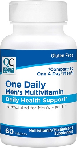 [BRSRMGT7DMHAECLX] Kualitas Pilihan Mens Satu Daily Multivitamin dengan Vitamin A C D E B (1, 2, & 6) dan Mineral Suplemen dalam 60 Count Bottles