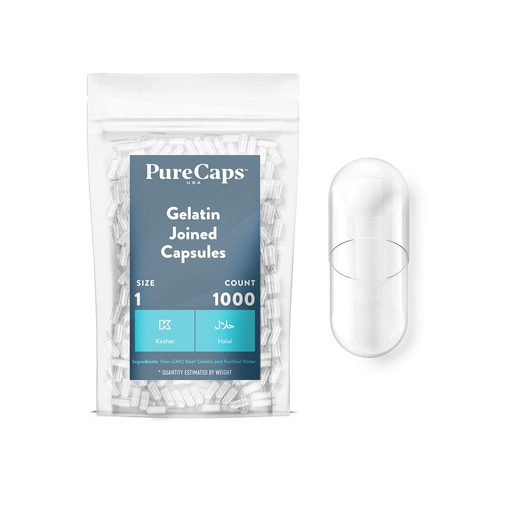 [BRSWIG37CJ4GYGY5] PureCaps Verenigde Staten - Lege capsules met ondoordringbare dop Maat 1