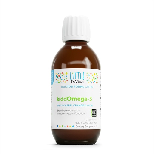 [BRSWGAICB4HB4H3K] Little DaVinci kiddOmega-3 - Liquid Omega-3 Supplement for Kids - For Immune System, Focus and Brain Support* - With Monk Fruit, DHA, EPA and More - Cherry Orange Flavor - 200mL