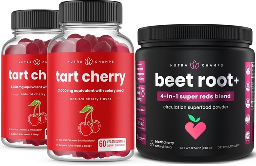 [BRSRAZA5BEIBO2YV] NutraChamps Tart Cherry (2 Pack) & Beetwortelpoeder 
