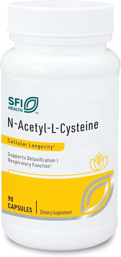 [BRSWIGA7DINQG2I7] Klaire Labs SFI Health N-Acetyl-L-Cysteine 500mg - Amino Acid Glutathione Precursor NAC - Supplement to Support Cellular Antioxidant Protection - Hypoallergenic, Soy-Free, Corn-Free (90 Capsules)