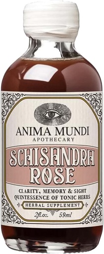 [BRSW2GQ6CAJQYHIV] Anima Mundi Apothecary Schisandra Rose Elixir - Liquid Schisandra Berry Adaptogen Supplement med Wildcrafted Rose Petals for Liver and Kidney Support - Anima Mundi Beauty Supplements (2oz / 59ml)