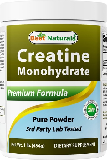 [BRSWKEIGPMHB2ELI] Best Naturals Creatine Monohydrate 1 Lb Pure Powder (1 LB (Pack of 1))