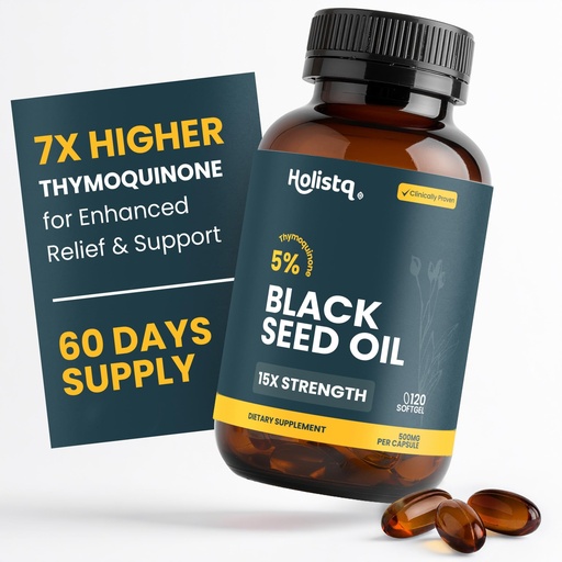 [BRSROBQKBYPRSDLX] Black Seed Oil Organic Cold Pressed Capsules | 5% Thymoquinone | Non-GMO & Vegan | Nigella Sativa Black Cumin Seed Oil, Omega 3 6 9 Adult Wellness Support - 120 Softgels, 2 Months Supply