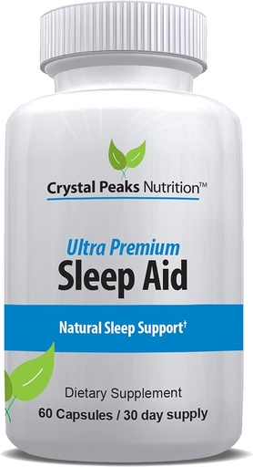 [BRSWGCD4A56AEYDX] Natural Sleep Aid - Herbal Sleep Supplement Made with Valerian Root, Melatonin, Chamomile, Magnesium – Recommended for Difficulty Sleeping - Adult Extra Strength Sleeping Pills. 60 Vegan Capsules