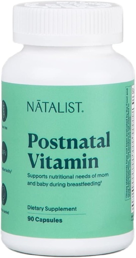[BRSRMGAEPMFAYGQU] NATALIST Les essentiels postnatals de la vitamine postpartum pour les femmes - Mom & Baby Multivitamine & Allaitement Nutrition, le bien-être quotidien soutient l'énergie et le développement précoce pendant les soins infirmiers - 90 capsules