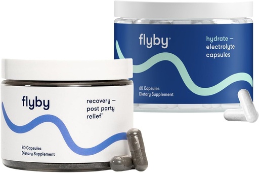 [BRSRAHD6CV5A4AL6] Flyby Recovery Supplement - All The Hang, Without The Over!™ and Electrolyte Recovery Capsule Bundle
