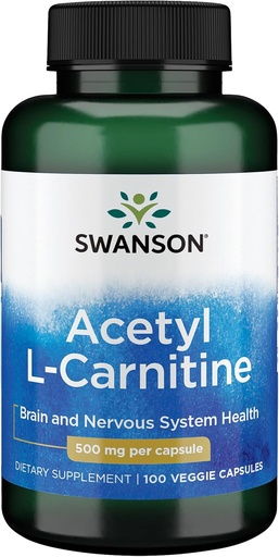 Acetyl L-Carnitine 500 mg 100 Caps by Swanson Premium