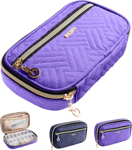 [BRSRO2YFBNYBAFLH] BAGSFY Pill organizētājs Gadījums 2 Reizi dienā - Weekly Medicine Organizators Travel Pill Box ar noņemamu 7 Day Medicine Case Konteiners zivju eļļai, vitamīns, papildinājums