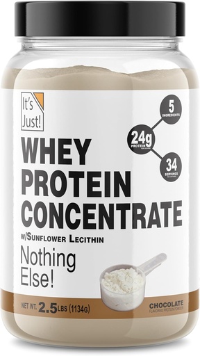 [BRSROBA3PMAWEH3Z] It's Just! Pea Protein Isolate, Plant Based, Premium Quality, Gluten Free, Vegan, Keto Friendly, Product of Canada, Packaged in USA (2.5 Pound, Chocolate)