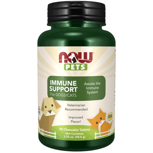 [BRSWKZIGA4IWYGDU] NOW Pet Health, Immune Support Supplement, Formulated for Cats & Dogs, NASC Certified, 90 Chewable Tablets