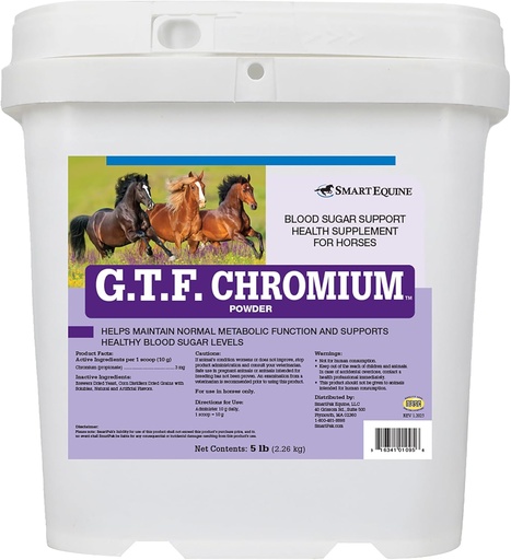 [BRSRAFADOYBWYFL7] GTF Chromium® Powder | Horse Metabolic Supplements, Supports Metabolic Function | 5 lb Bucket