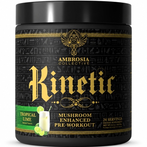 [BRSRA2T3OUHBEDI6] Ambrosia Organic Mushroom Pre Workout Powder with Creatine 3g | Lion's Mane, Cordyceps & Reishi | Clean Pre Workout | Mushroom Energy & Focus | 24 Servings | Tropical Lime
