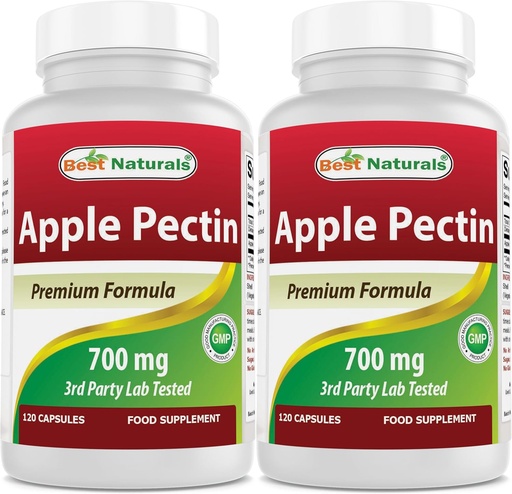 [BRSWIEYACAHB22Q7] Meilleurs naturels Pectine de pomme 700 mg - Fibre alimentaire - Soutien intestinal - 120 Capsules (120 Compte (paquet de 2))