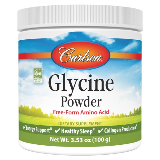[BRSWECQ2OIIRM23A] Carlson Glycine Powder 2000 mg, Amino Acid Supplement for Energy and Muscle Support, 3.53 oz (100 g)