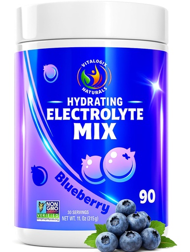 [BRSWGCAYA4IRAHL7] Blueberry Hydration Powder – Zero Sugar Electrolyte Drink Mix | 90 Servings | Keto, Vegan, Gluten-Free | Natural Electrolytes for Muscle Recovery, Energy, Cramp Relief | for Women, Runners