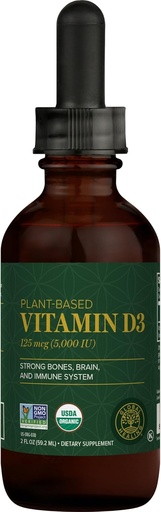 [BRSWICQTBMIR6EYV] Global Healing Center - USDA organinis vitaminas D3 5000IU Skysti priedai lašai moterims ir vyrams - ne GMO pagalbinė medžiaga Bones & imuninę sistemą, Vegan- Friendly Formulės Delivers Aktyvus vitamino D forma