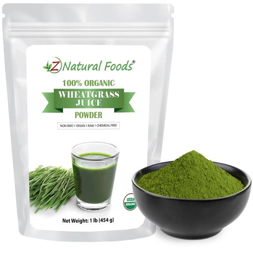[BRSWYZT3AEHQAG33] Z Natural Foods Organic Wheat Grass Juice Powder - Superfood for Healthy Aging & Digestion - Non-GMO, Vegan, Kosher - Perfect for Juices, Yogurts & Smoothies - Wheatgrass Juice Powder Bliss, 1 lb