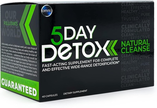 [BRSW2HD4BECG2GTB] Wellgenix Omni 5 Day Detox Cleanse - Gentoxy body Detox Phụ 40 Capsules for Torxitional, Toxin Safeal, Tổng Thanh Trừng Cơ thể, Hỗ trợ gan khỏe mạnh, Kidneys, Urinary Tract, & iive System