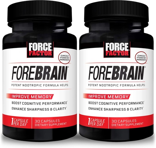 [BRSWYHY3CENQE2A4] עבור FACTOR Forebrain, 2-Pack, Nootropic המוח תוספת כדי לשפר את הזיכרון, Boost Focus, להגביר את האנרגיה הנפשית, ולתמוך בבריאות המוח עם Caffeine, Bacopa, ואת Huperzine A, 60 קפסולות
