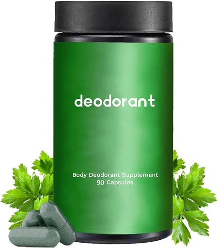 [BRSRAFAFCMAQM2D4] Body Deodorizing Supplement, Body Deodorant Supplement Capsules (90 Capsules)