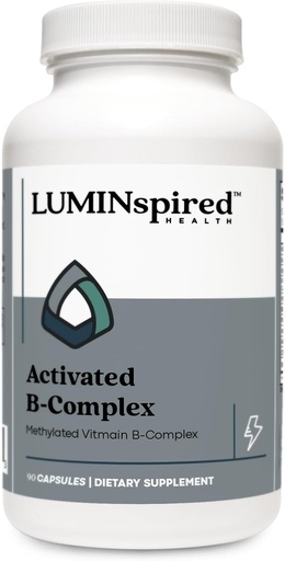 [BRSROCA7AEMA43TH] LUMINSPIRED Health Activated Vitamin B Complex with Vitamin C & Biotin, All Vitamin B Dietary Supplement for Immune Support, Metabolism, Antioxidant, Mood & Energy, Gluten Free, Vegan - 90 Counts