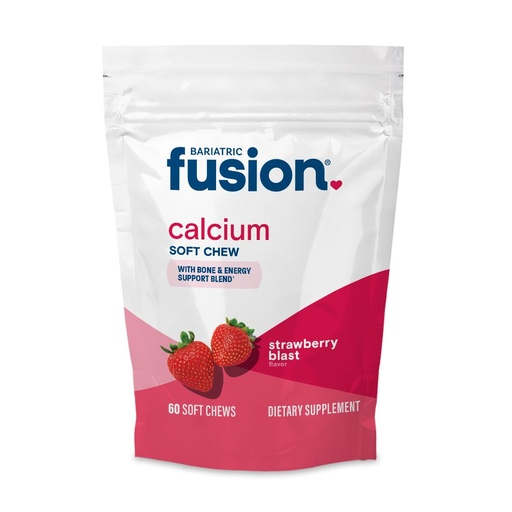 [BRSWYGQOOIIGOADP] Bariatric Fusion Bariatric Calcium Supplement Chews | Calcium Citrate with Vitamin D3 Bariatric Vitamin | Sugar Free Chewable | 500mg | Strawberry | 60 Count