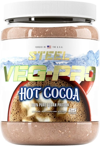 [BRSWY2T2DIHGMCY4] Steel Supplements Veg-PRO | Vegan Protein Powder, Hot Cocoa | 25 Servings (1.65lbs) | Organic Protein Powder with BCAA Amino Acid | Gluten Free | Non Dairy | Low Carb Formula