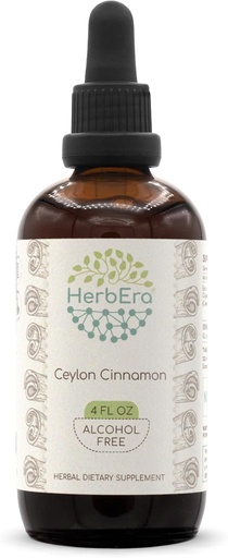 [BRSWGYADCV5WC3LU] Ceylon Cinnamon B120 Extracción de herbas sen alcohol Tintura, gotas líquidas concentradas Cinnamon natural (Cinnamomum Verum) (4 fl oz)