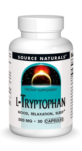 [BRSWIYQPBUBBEDDO] Source Naturals L-Tryptophan, for Mood, Relaxation, and Sleep*, 500mg - 30 Capsules