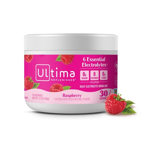 [BRSWKGYAAQAQO2L2] Ultima Replenisher Daily Electrolyte Powder Drink Mix – Raspberry, 30 Servings Canister – Zero Sugar Hydration Powder with 6 Electrolytes & Minerals – Sugar Free, Plant-Based & Keto Friendly