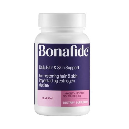 [BRSROZQPC55WY2Q7] Bonafide Silvessa Hair & Skin Support Capsules – Hormone-Free, Drug-Free Daily Nourishment for Hair & Skin During Menopause – 30 Day Supply (30 Capsules)