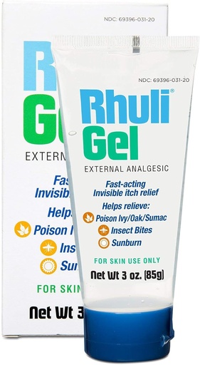 [BRSWGZD3DIGWY2DG] Anti-Itch Gel for Sunburn, Mosquitos, Bug Bites, Poison Ivy, Poison Oak Relief - Analgesic Cooling Treatment for Topical Skin Use - 3 Oz Tube