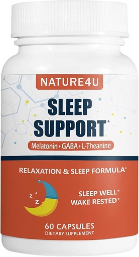 [BRSWYGLYAF5AO3YY] 3 in 1 Sleep Aids for Adults Extra Strength, Extend Release Melatonin 5 mg, L Theanine 250 mg, GABA 250 mg, Relax and Sleep Supplement, 60 cápsulas