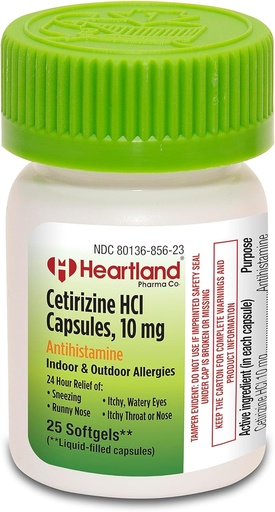 [BRSROFAQCAMQOELV] Cetirizine HCI 10mg | Allergy Relief | Antihistamine Softgels | Cetirizine for Seasonal Allergies | 25 Count