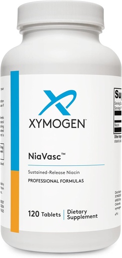 [BRSWIZT2ON4BEYIZ] XYMOGEN NiaVasc Niacin 500mg - Sustained-Release Niacin for a Lesser Flushing Effect - Supports The Maintenance of Healthy Blood Lipids (120 Time-Release Tablets)