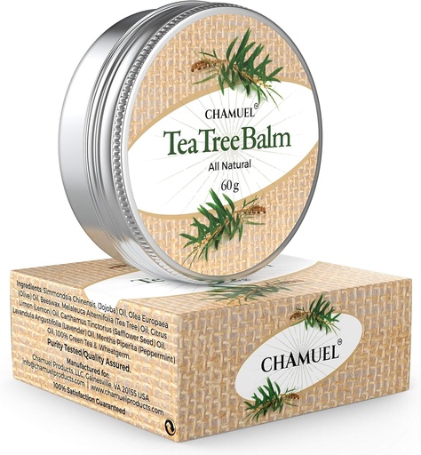 [BRSWIFACBUFGMDTK] Chamuel Tea Tree Oil Balm - Kaikki luonnonvoide rauhoittava ihottuma, psoriaasi, Rashes, Jock Itch, Hyönteispuremat, Follikuliitti, akne, kutina, murtunut heels, kynsilakat, Saddle Shorses & more!