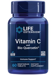 Life Extension Vitamin C and Bio-Quercetin®, Cardiovascular Health Supplement, Immune Support, Highly absorbable, quercetin, Vitamin C, Gluten Free, Non-GMO, Vegetarian, 60 Tablets