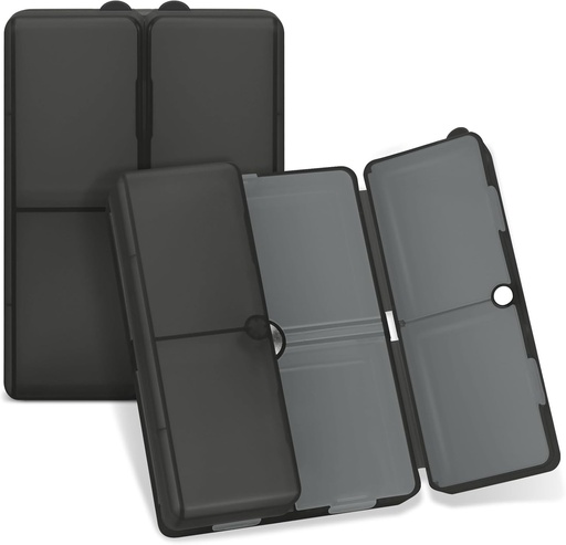 [BRSROHT7OAIWY3TL] FYY Daily Pill Organizer,7 Compartments Portable Pill Case Travel Pill Organizer,[Folding Design] Large Pill Box for Purse Pocket to Hold Vitamins,Cod Liver Oil,Supplements and Medication-Clear Black