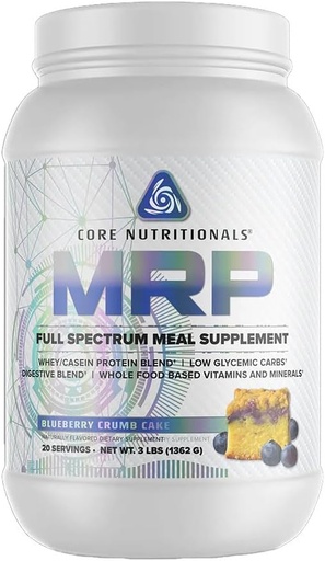 [BRSWYEDRDN7BA33A] Core Nutronionals Platinum MRP Full Spectrum Meal Replacement, Extended Rilis for All Day Amino Acid Duption, 27G Protein, 20 Servis (Blueberry Crumb Cake)
