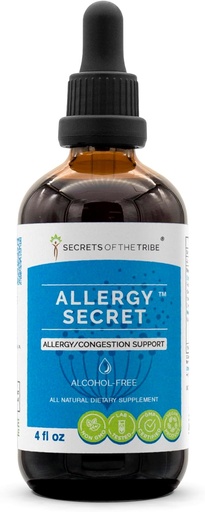 [BRSWGZ3QDMNRAE3L] Extrato sem álcool secreto de alergia, Tintura, Rosemary de glicerite, Folha de Mullein, Marshmallow, Nettle Stinging, Eyebright. Suporte de Alergia/Congestão (4 FL OZ)