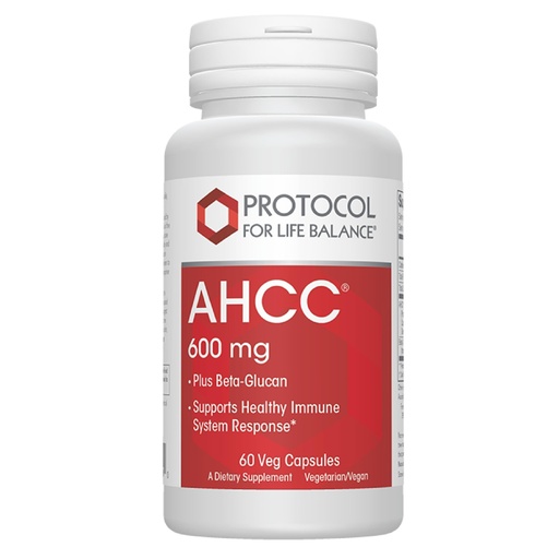[BRSRAAT2CIDWGFDL] PROTOCOL FOR LIFE BALANCE AHCC 600 mg - Liver & Immune Support Supplement with Beta-Glucan* - May Aid Cellular Health & Stress* - Vegan, Dairy Free & Nut Free - 60 Veg Caps