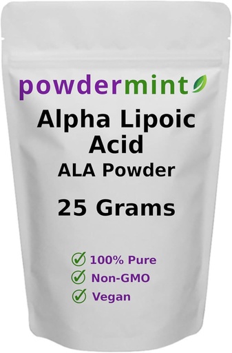 [BRSWYFA5AUIB423K] Alpha Lipoic Acid Powder (RS-ALA, Pure ALA) (Multiple Sizes) Antioxidant (ALA Powder) Scoop Included