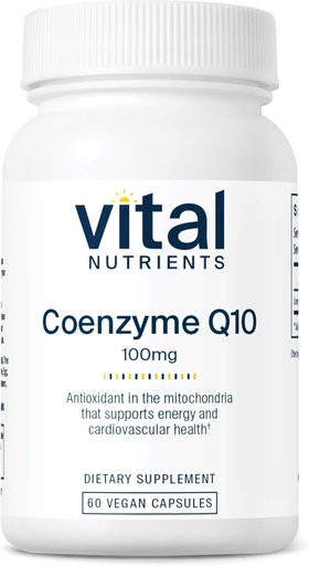 [BRSWIYQCDINBAHDK] Vital Nutrients CoQ10 100mg | Vegan Supplement | CoEnzyme Q10 from Ubiquinone | Potent Antioxidant to Support Heart Health and Energy Levels* | Gluten, Dairy and Soy Free | Non-GMO | 60 Capsules