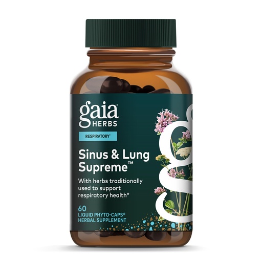 [BRSWYGA3BN6AGYAY] Gaia Herbs Sinus & Lung Supreme - Lung Support Supplement with Herbs Traditionally Used to Support Respiratory & Sinus Health* - Vegan, Gluten-Free & Dairy Free - 60 Liquid Phyto-Caps (60 Servings)