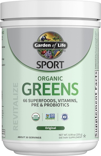 [BRSROAYECAIB6YIZ] Garden of Life Sport Nutrition Greens ו Superfoods אבקת לנשים וגברים - Unflavored, אורגני בלנדרה - Spirulina, פירות, ויטמינים, Pre & Probiotics, Mushrooms, תחליפי אתלטיקה, 30 משרתים
