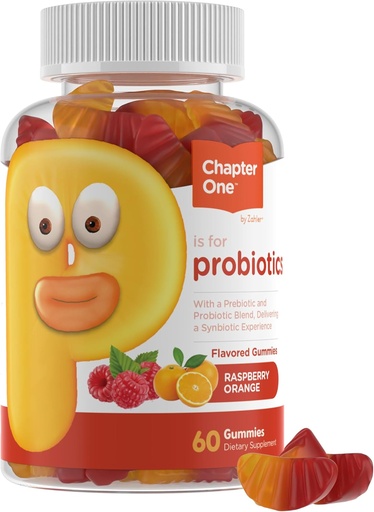 [BRSRAYY6O4OROCI4] Zahler Chapter One Probiotic Gummies for Kids - Probiotics Gummies with Prebiotic Blend - Raspberry Orange Flavor - Kosher Vegetarian Non GMO Probiotics for Kids - Probiotic with Fiber (60 Count)