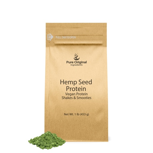 [BRSRMZYEOQFQM2D7] PURE ORIGINAL INGREDIENTS Vegan Hemp Seed Protein Powder Smoothies & Shakes, Nutty Flavor, Smooth Texture (1 Pound)