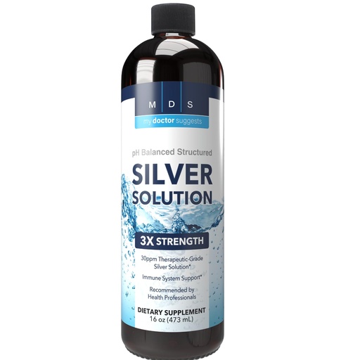 [BRSWIFD5BYJR4C3E] Alkaline Structured Silver Liquid Supplement 30ppm - Immune and Gut Health Support - Extra Strength Structured Colloidal Silver Mineral Supplements - Made in USA (16 oz)